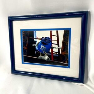 VTG 1997 M&M Mars Framed Blue M&M Original Lithograph Limited Edition 1433/2500